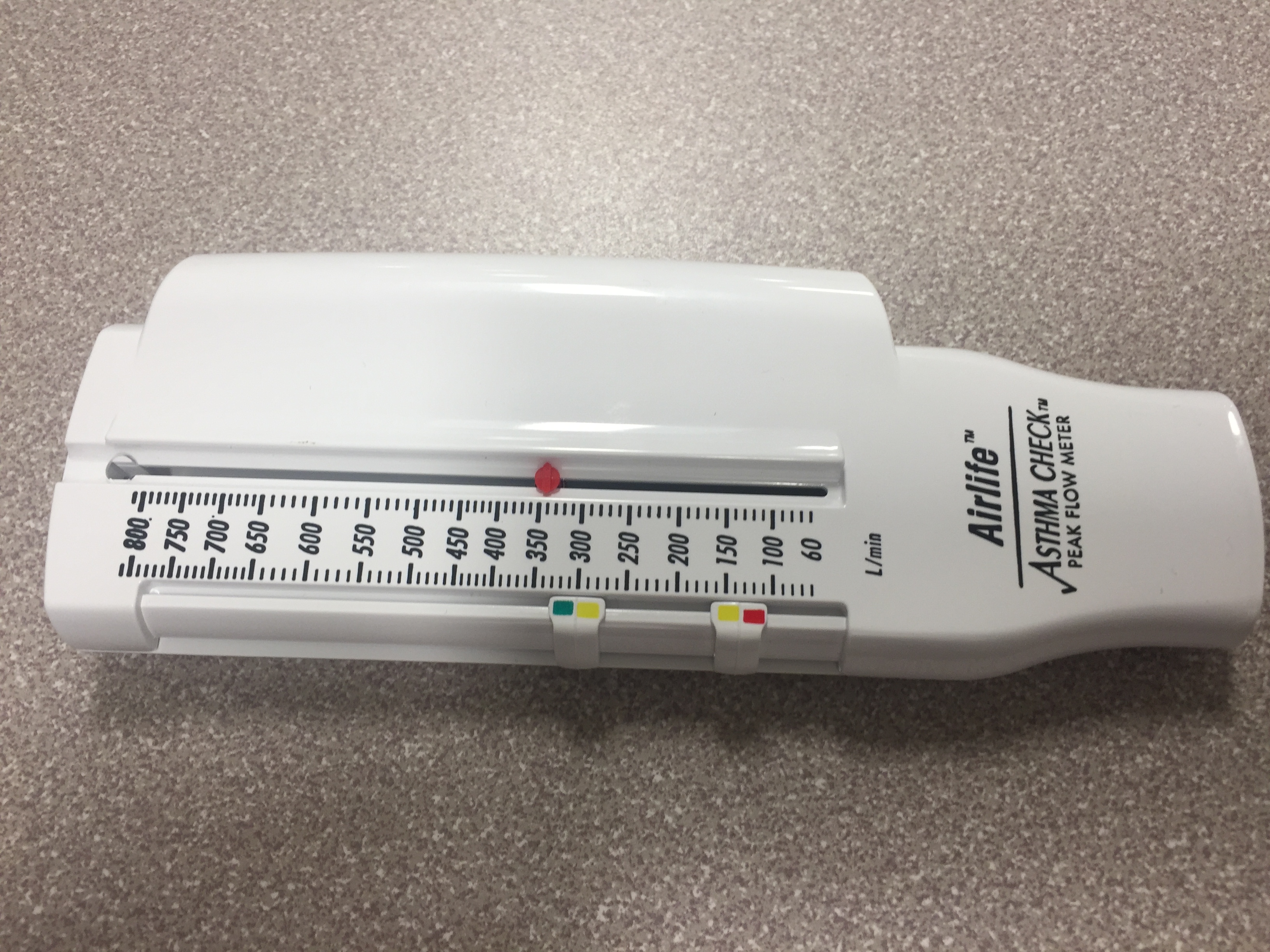 Typical peak flow meter