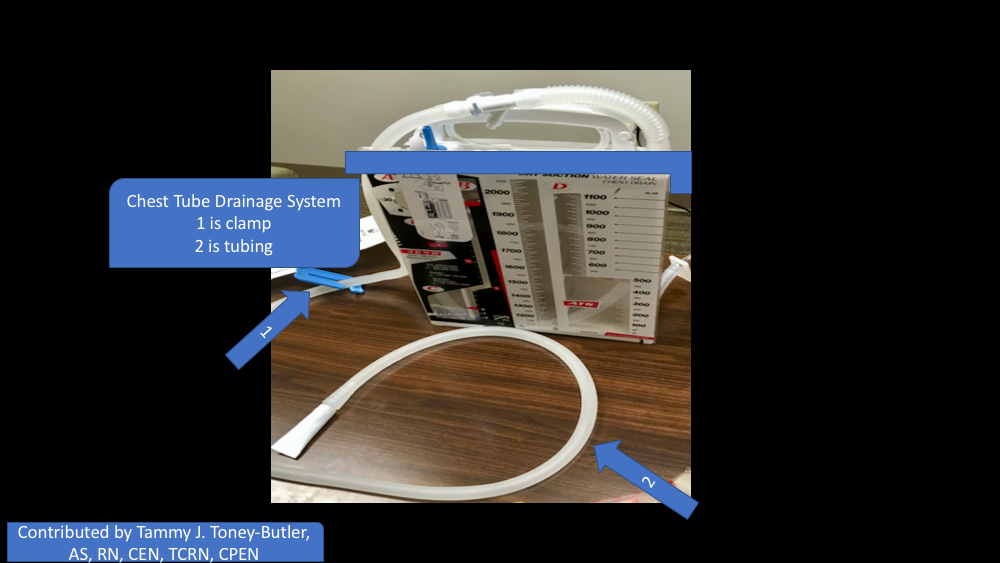 Chest tube drainage SATA